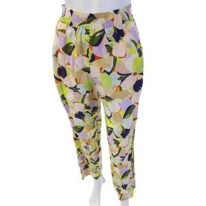 Caballero Collection Women Green Floral Viscose Pants Size XS